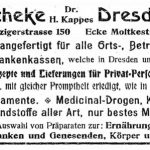 Zeitungsartikel der Moltke Apotheke, aus dem Jahr 1906
